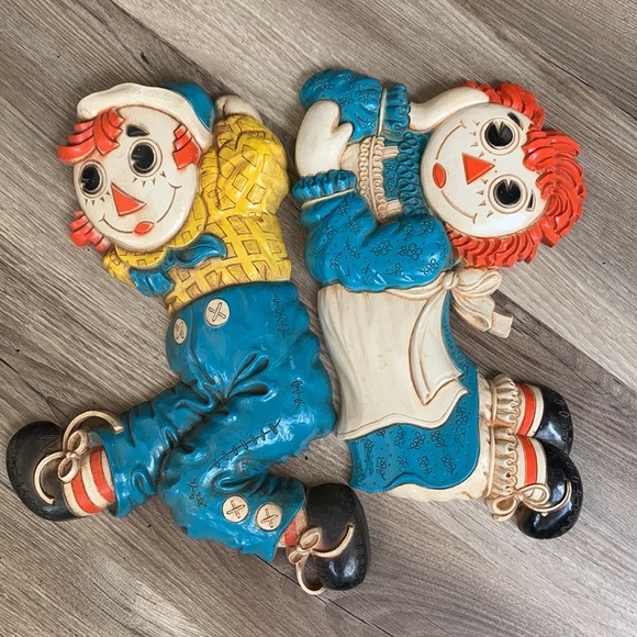 Vintage Raggedy Ann & Andy Wall Hangings Bob Merrill Plaque 1977 Dart Inc 70s - Picture 2 of 16